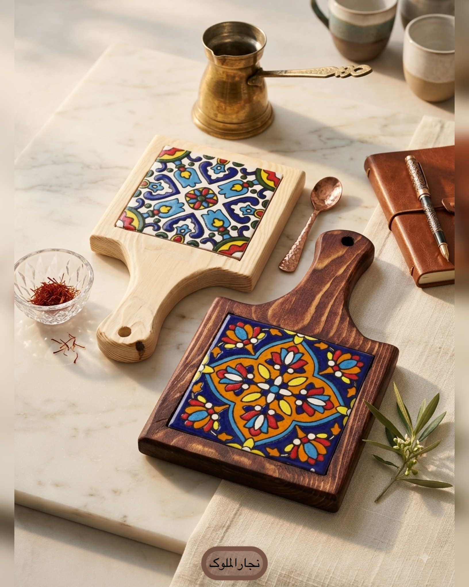 تخته سرو ترکیب چوب و کاشی