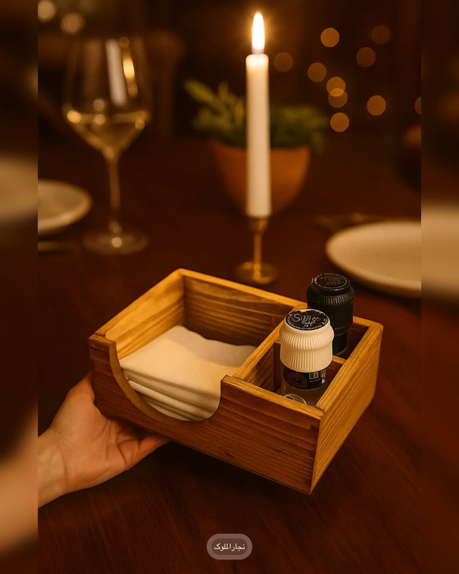 جای ادویه و دستمال چوبی